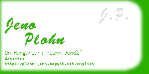 jeno plohn business card